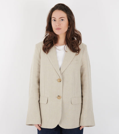 Linen Straight Blazer Nature