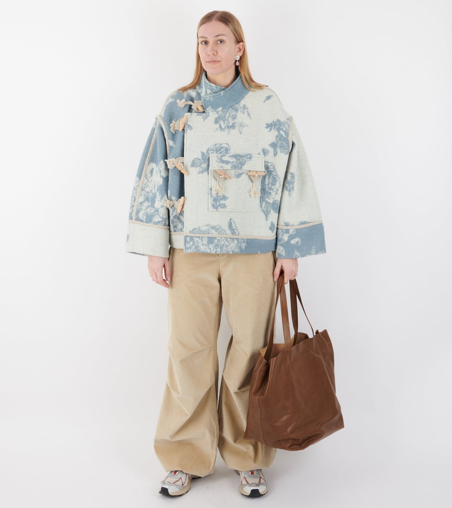 Klippan Boiled Wool Jacket Blue Flower Patchwork