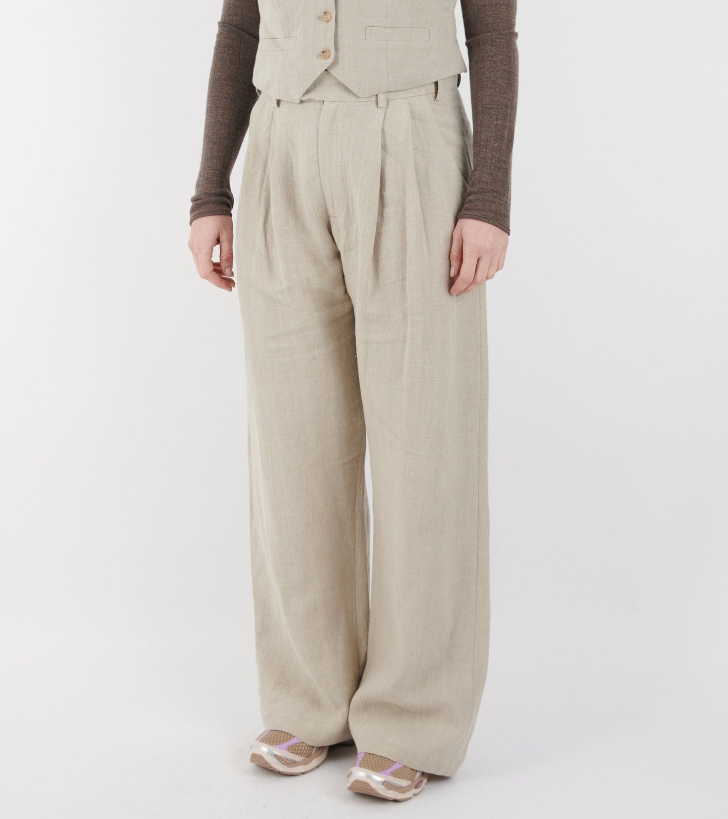 Linen Wide Box Pants Nature