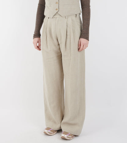 Linen Wide Box Pants Nature