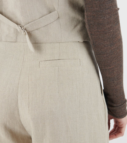Linen Wide Box Pants Nature