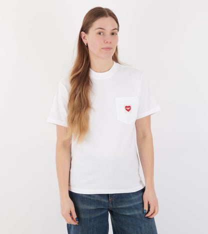 W S/S Pocket Heart T-shirt White