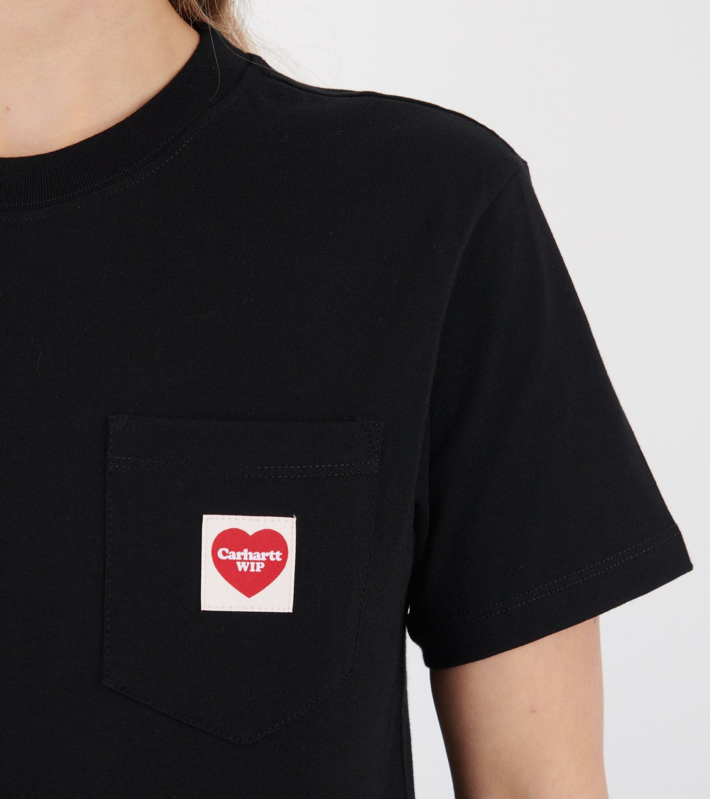 W S/S Pocket Heart T-shirt Black