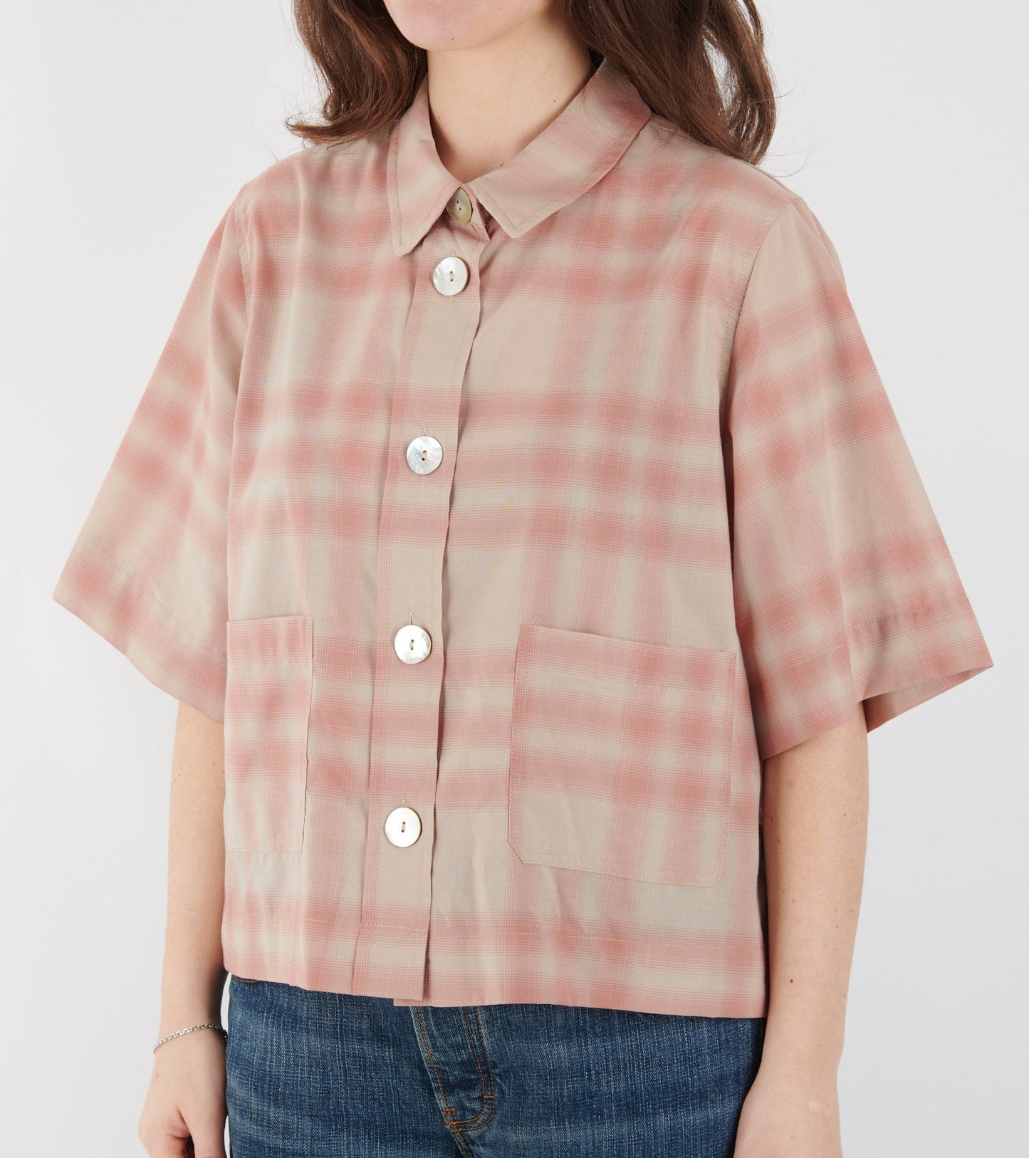 Amanda S/S Shirt Pink Check