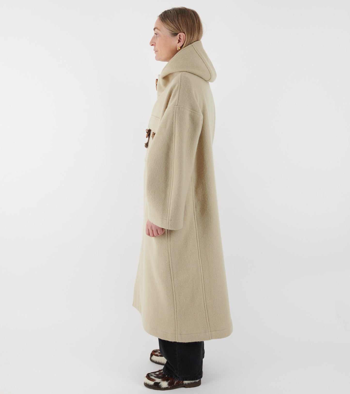 Klippan Boiled Wool Duffle Coat Oatmeal