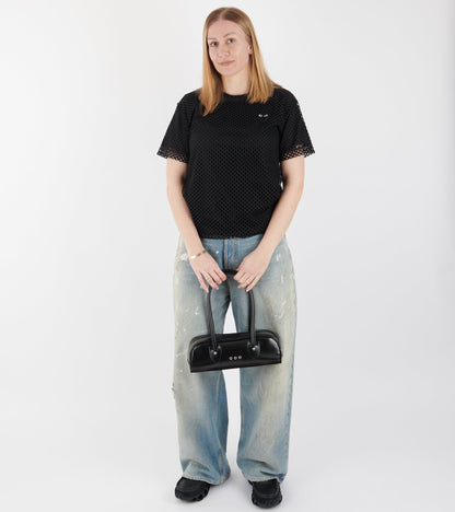U Black Heart Mesh T-shirt Black