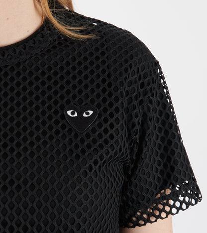 U Black Heart Mesh T-shirt Black