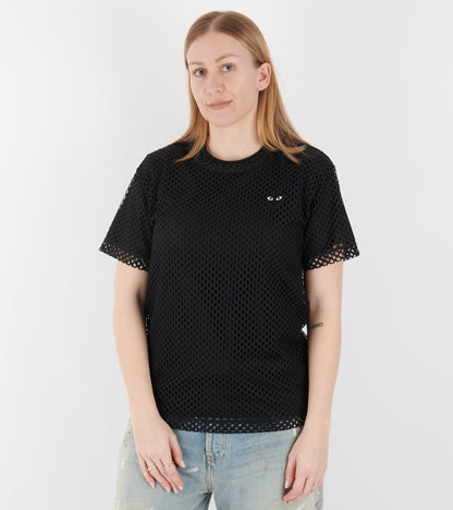 U Black Heart Mesh T-shirt Black