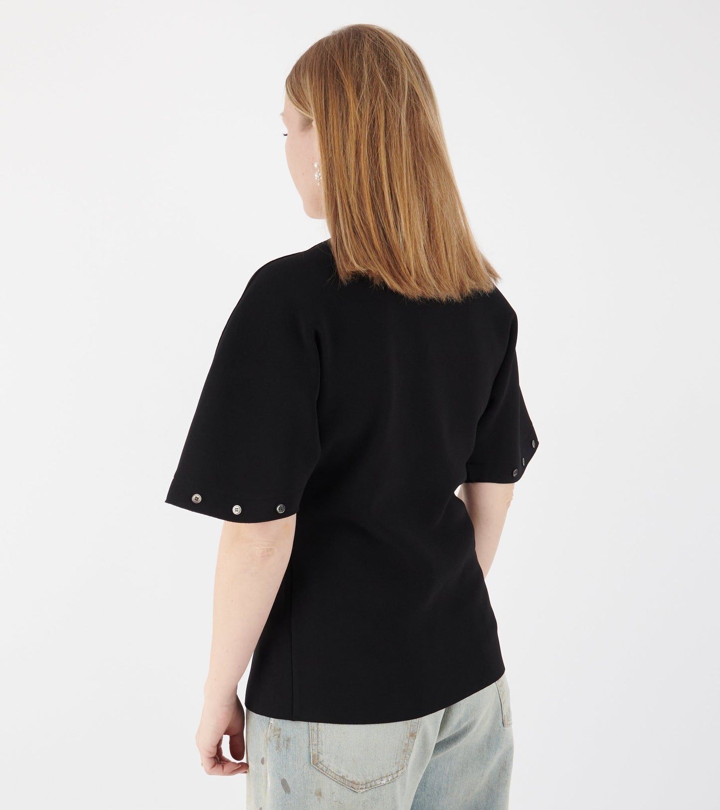 Lay3 Half-sleeve Blouse Black