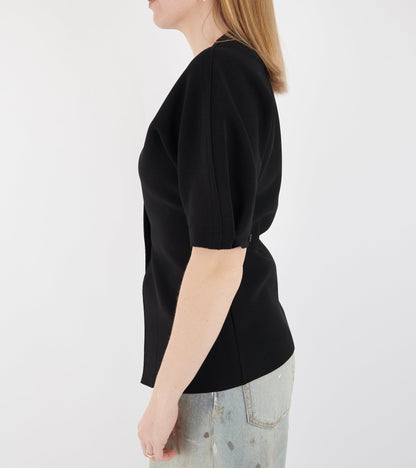 Lay3 Half-sleeve Blouse Black