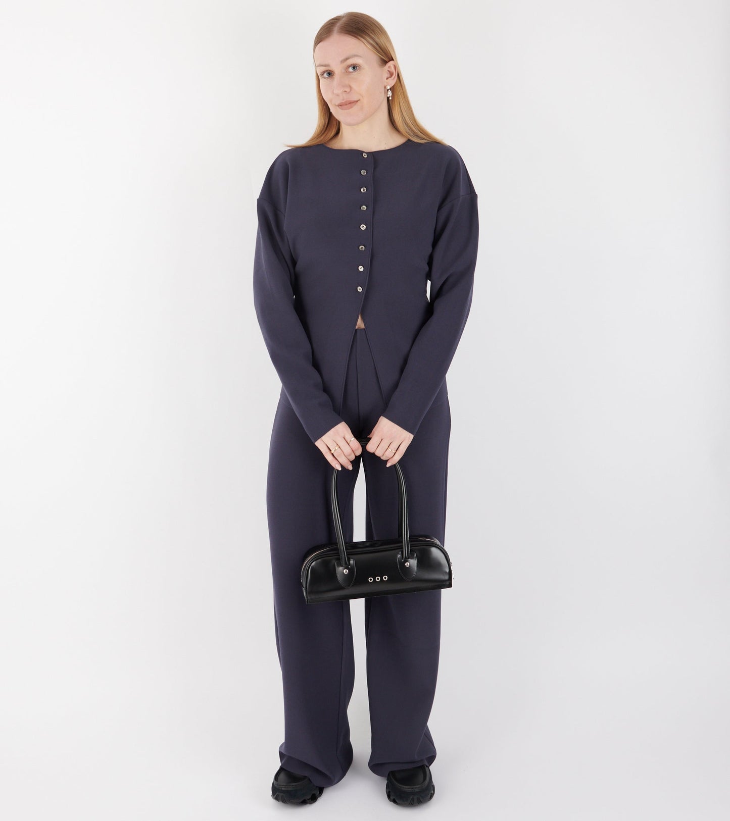 Lay2 Boatneck Cardigan Mood Indigo