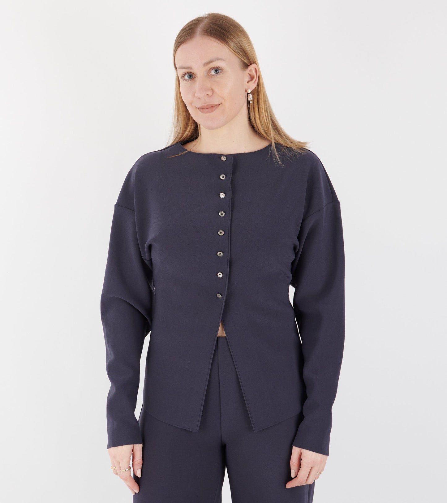 Lay2 Boatneck Cardigan Mood Indigo
