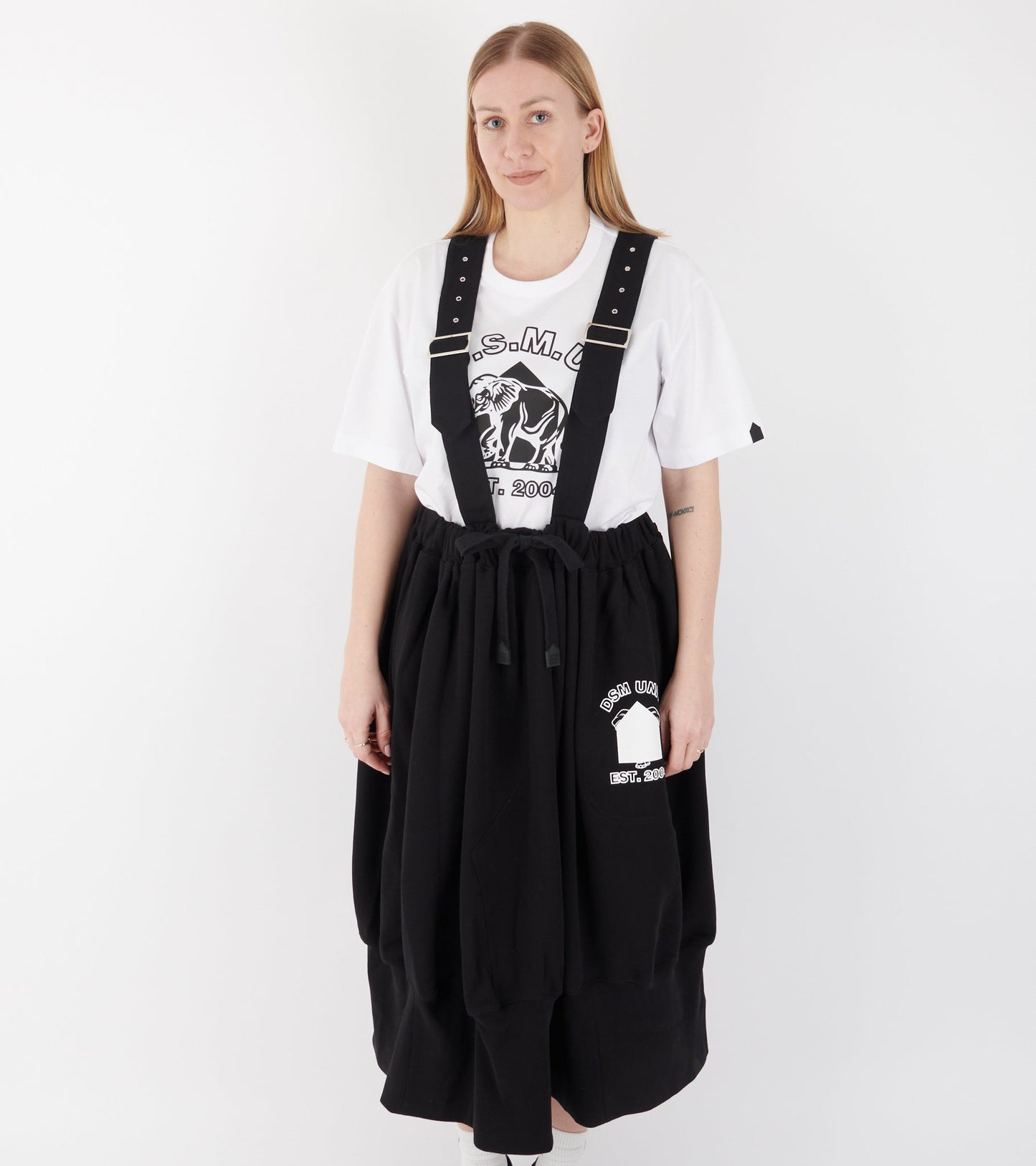 Apron Cotton Back Skirt Black