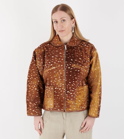 Deer Print Flying Jacket Brown