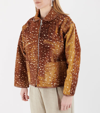 Deer Print Flying Jacket Brown