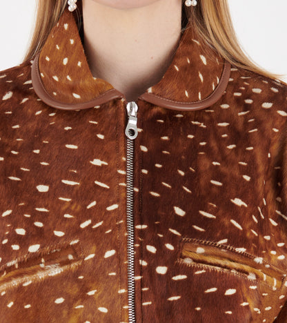 Deer Print Flying Jacket Brown