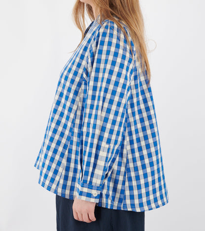 Alfresco Gingham Cotton Shirt Pacific Blue