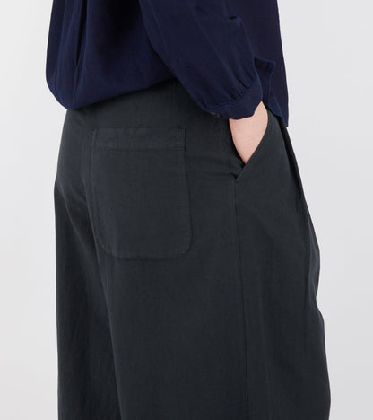 Cotton Linen Canvas Wide Leg Trousers Soft Black