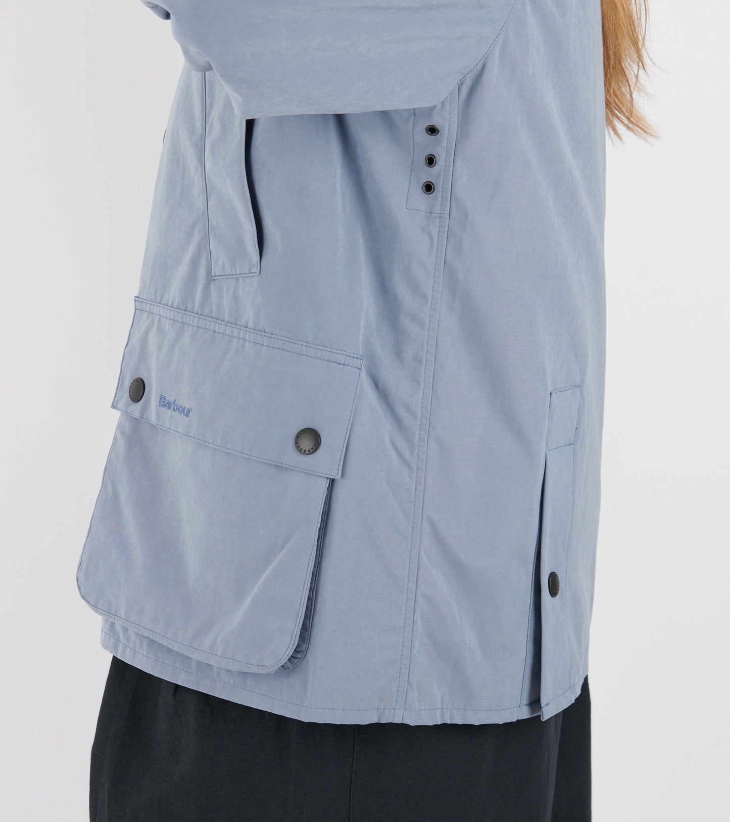 Peached Oversized Bedale Casual Jacket Washed Blue