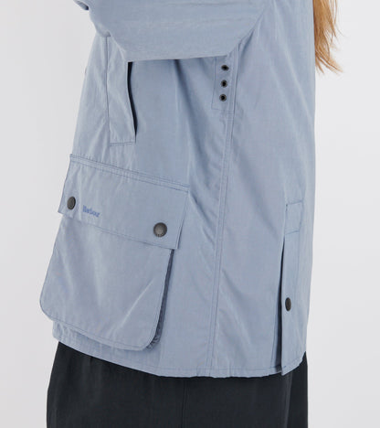 Peached Oversized Bedale Casual Jacket Washed Blue