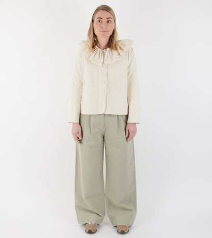Japanese Mugwasher Stripes Cotton Rowan Jacket Apricot Stripe