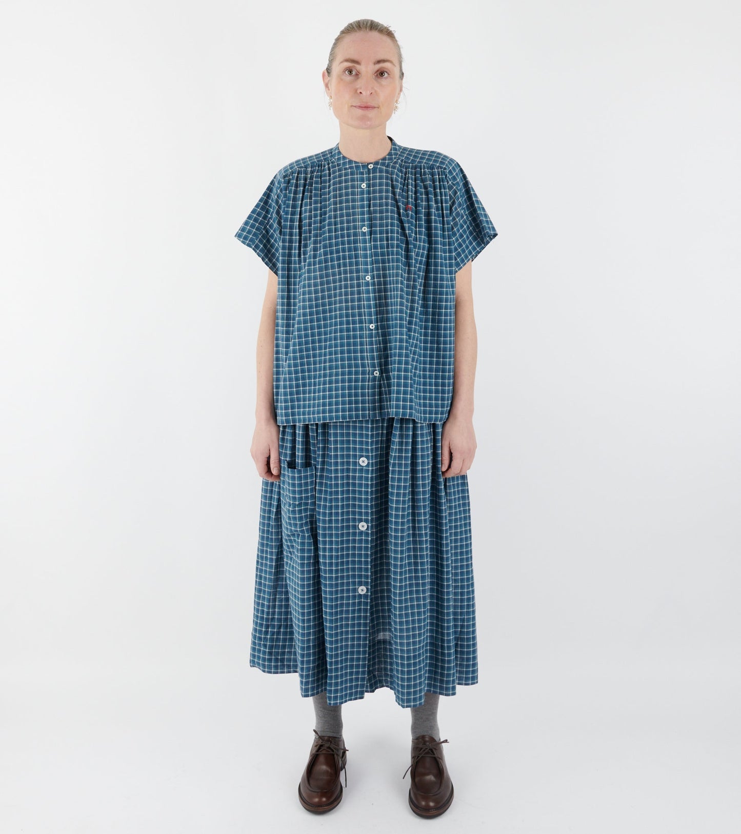 Max Blouse No. 775 Messenger Checks Indigo