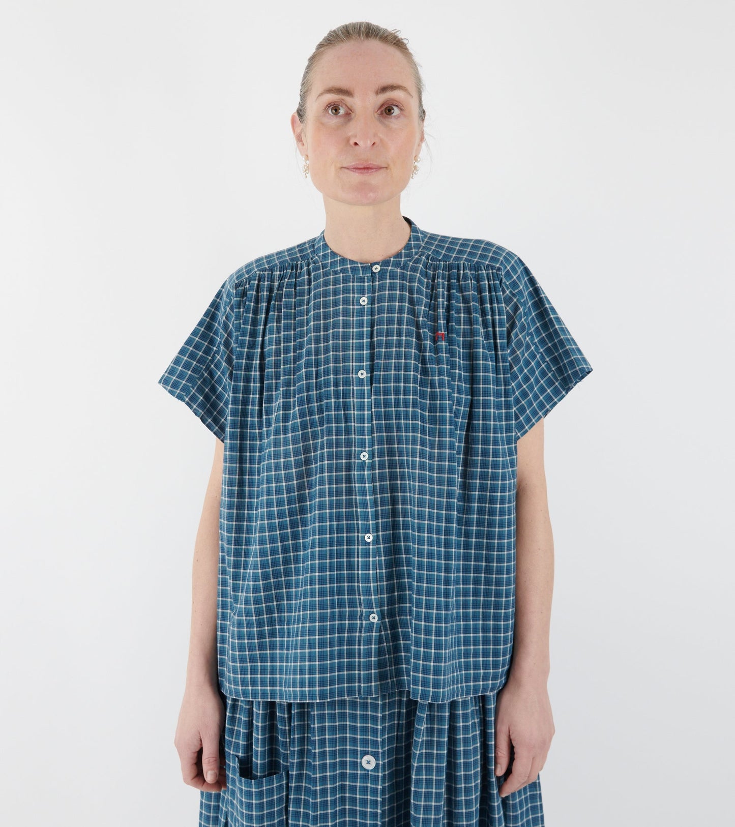Max Blouse No. 775 Messenger Checks Indigo