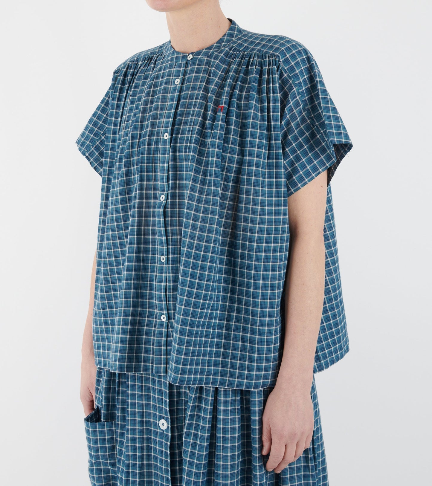 Max Blouse No. 775 Messenger Checks Indigo