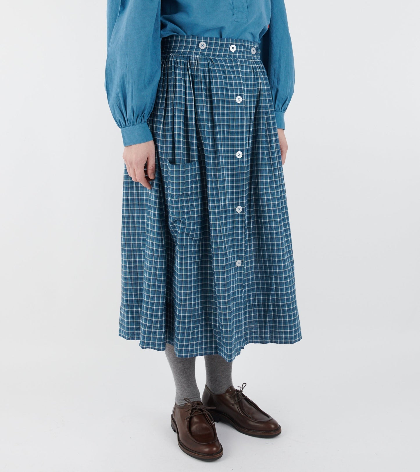 Mona Skirt No. 837 Messenger Checks Indigo