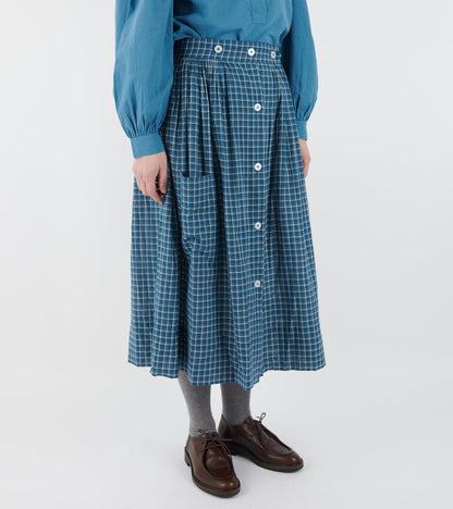 Mona Skirt No. 837 Messenger Checks Indigo