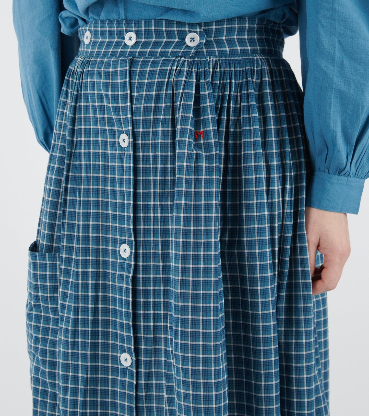 Mona Skirt No. 837 Messenger Checks Indigo