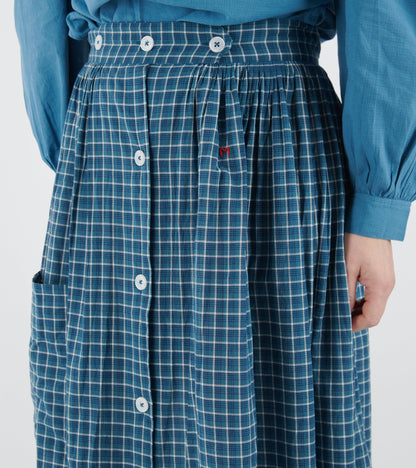 Mona Skirt No. 837 Messenger Checks Indigo