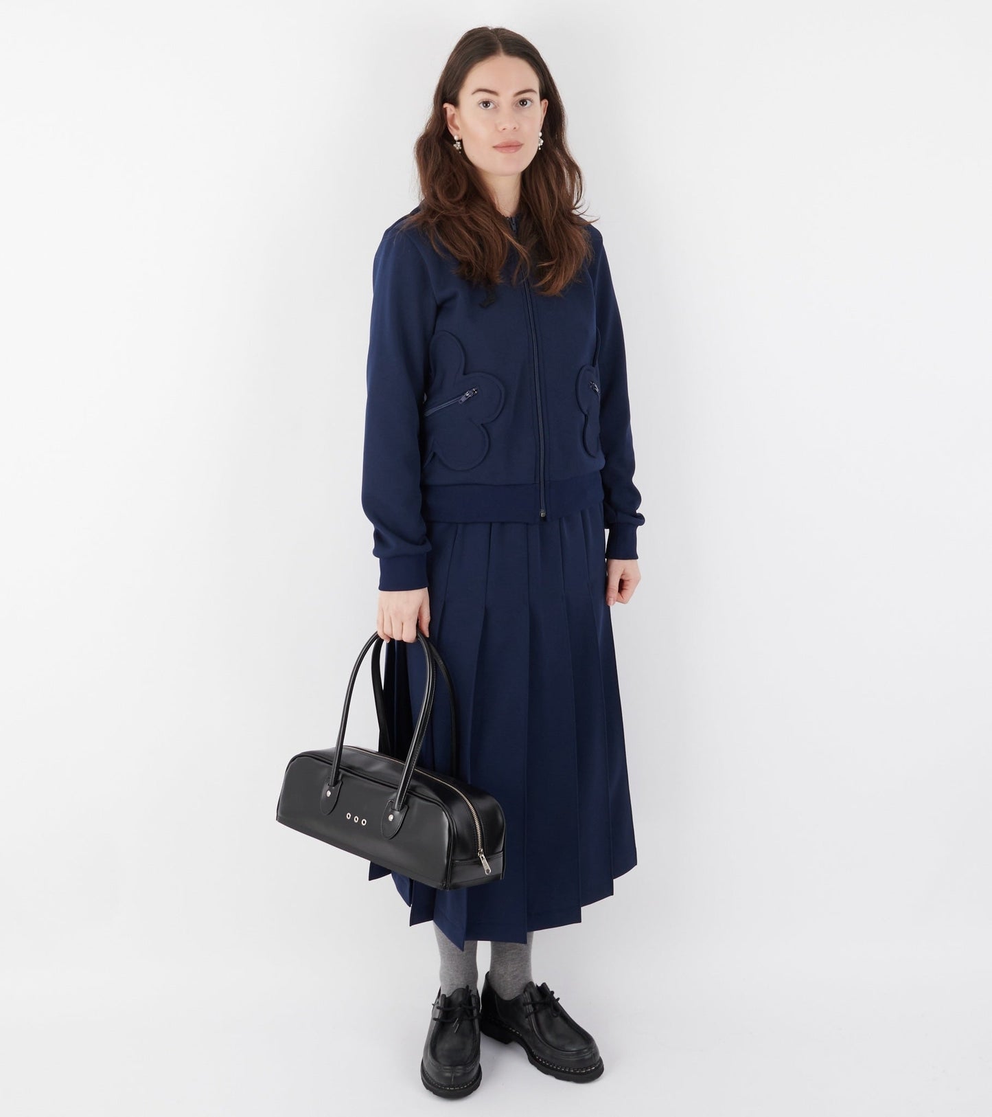 Pleated Skirt Dark Blue