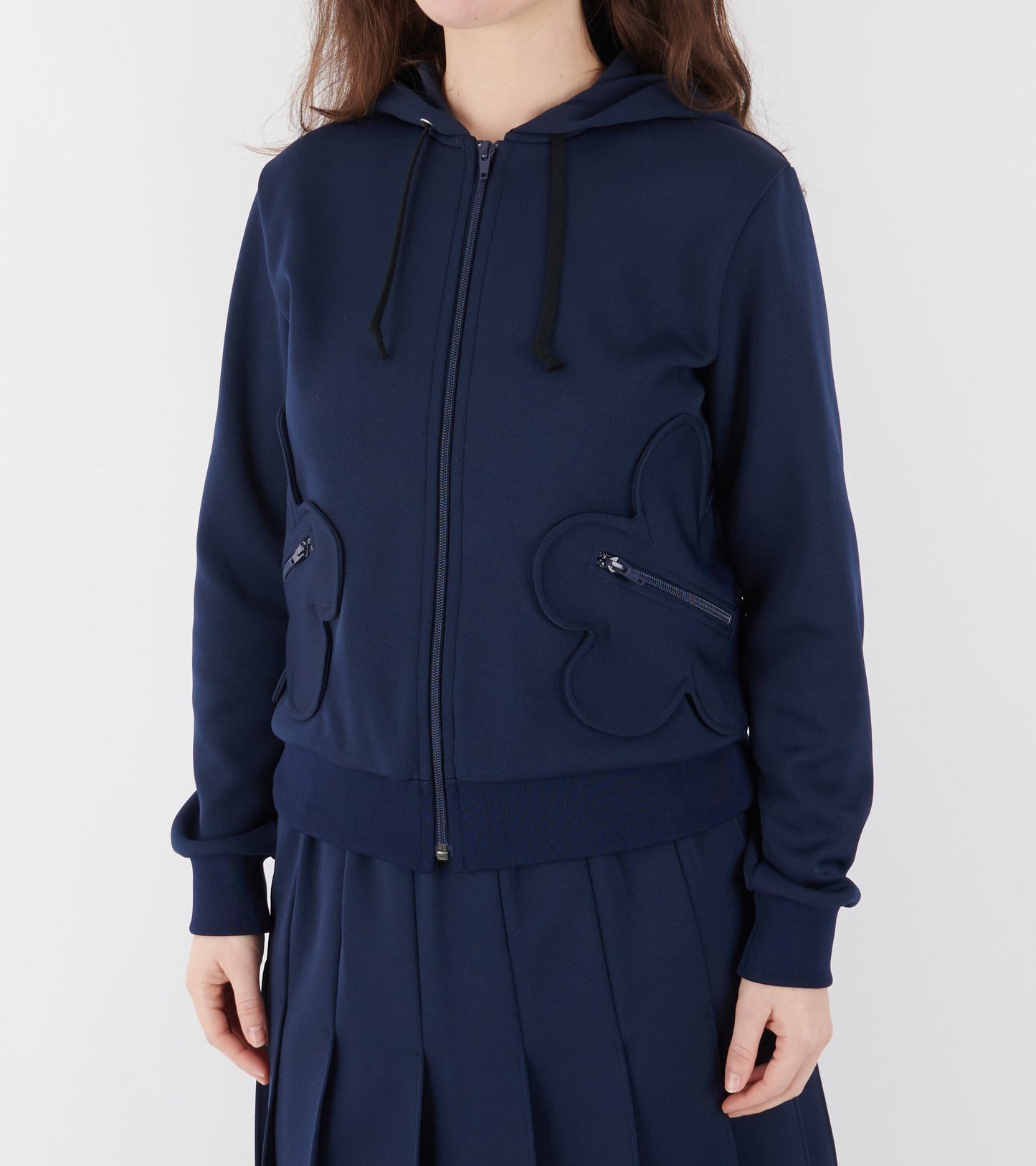 Flower Hoodie Dark Blue