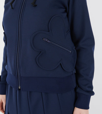 Flower Hoodie Dark Blue