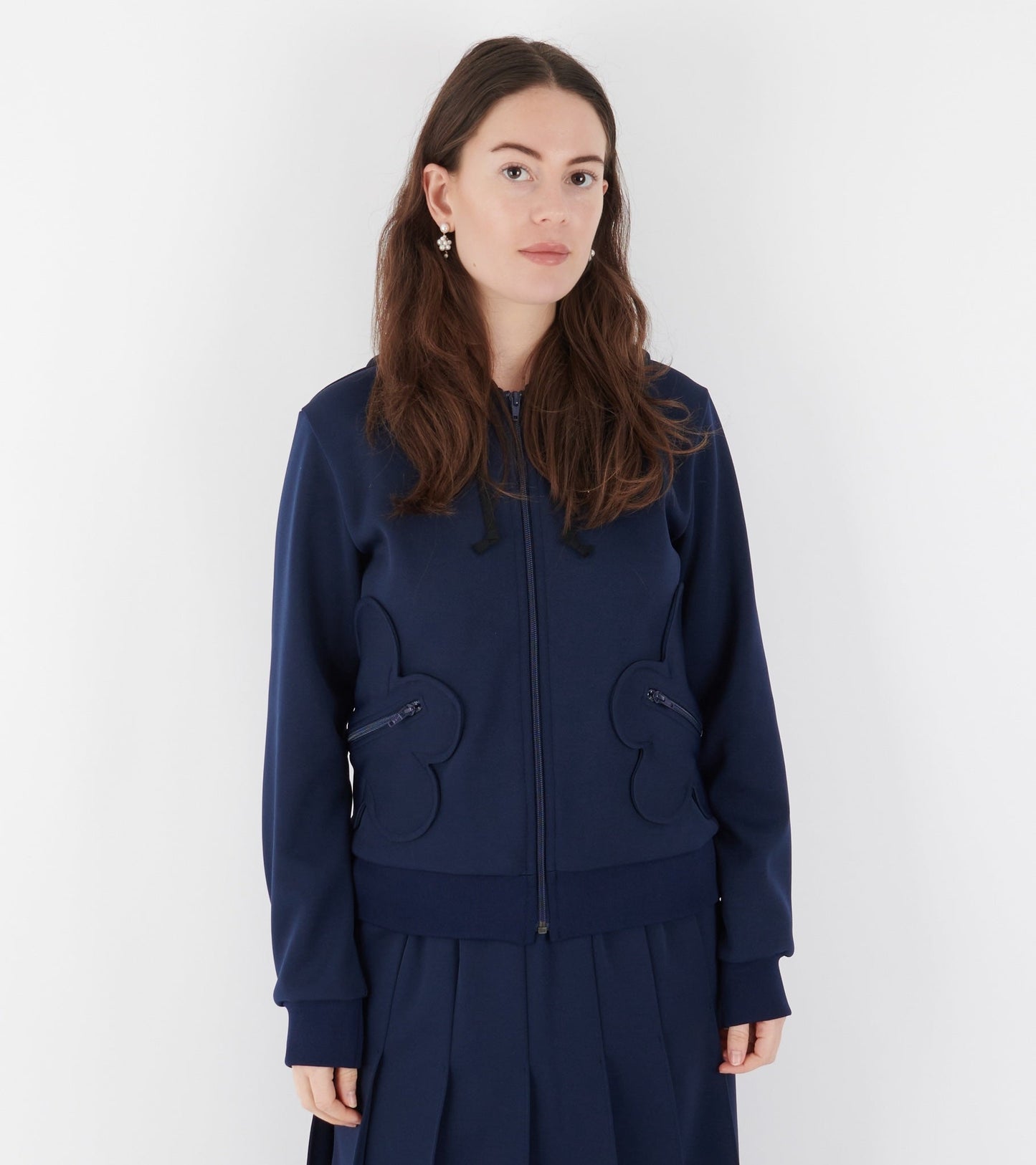 Flower Hoodie Dark Blue