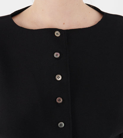 Lay2 Boatneck Cardigan Black