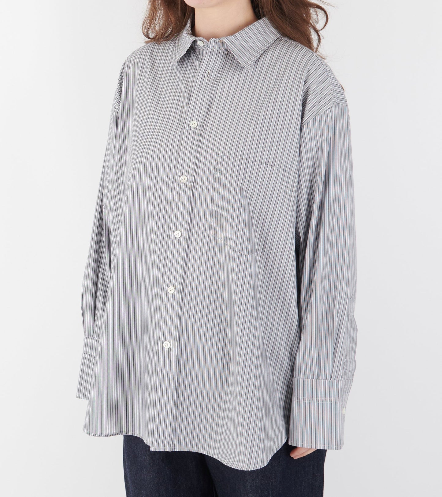 Margit Shirt Blue/Greyish Stripe