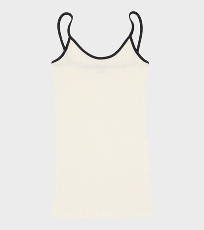 101 Strap Top Kontrast Ecru/Black