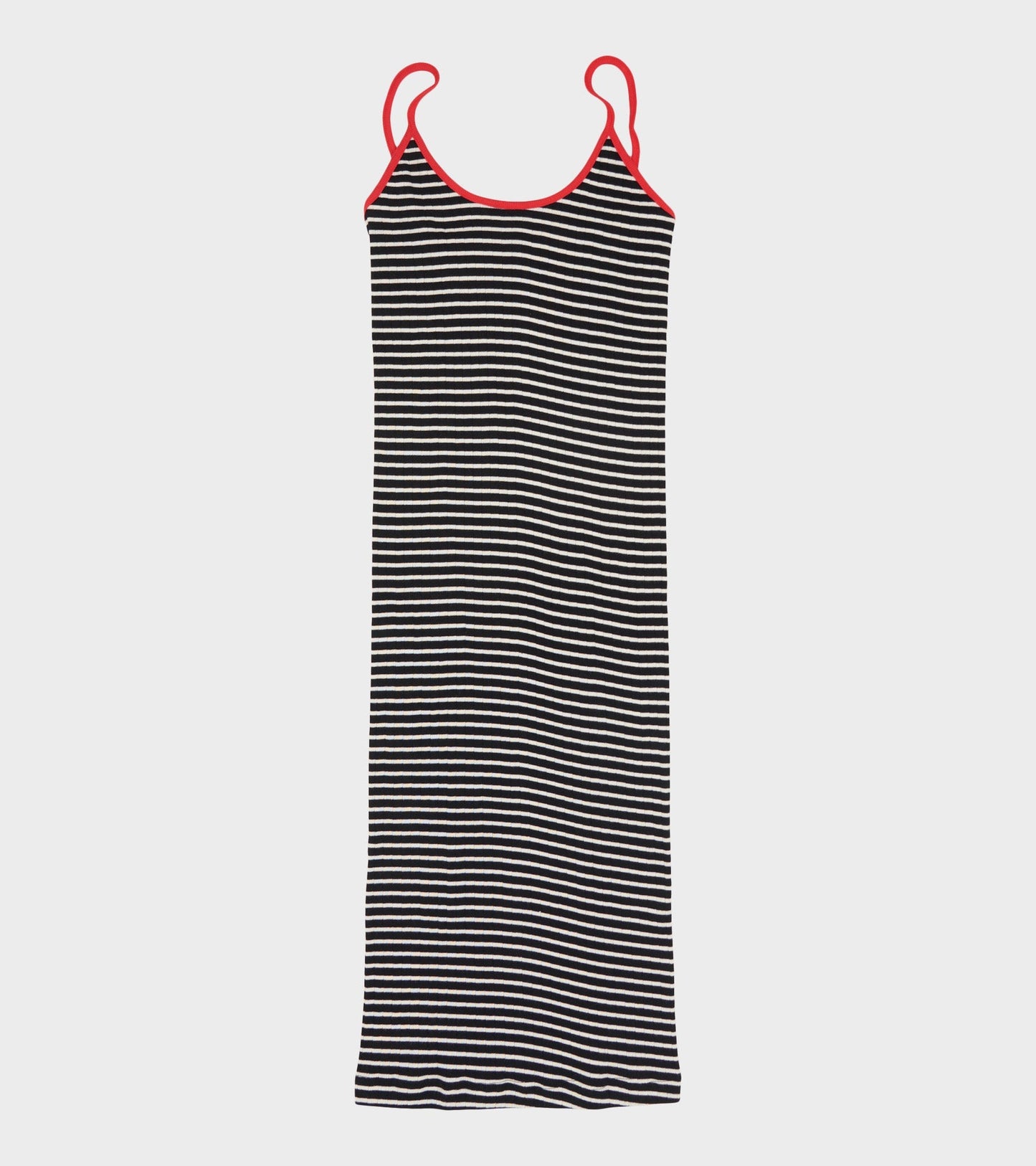 101 Strap Rib Mini Dress Black/Ecru/Red