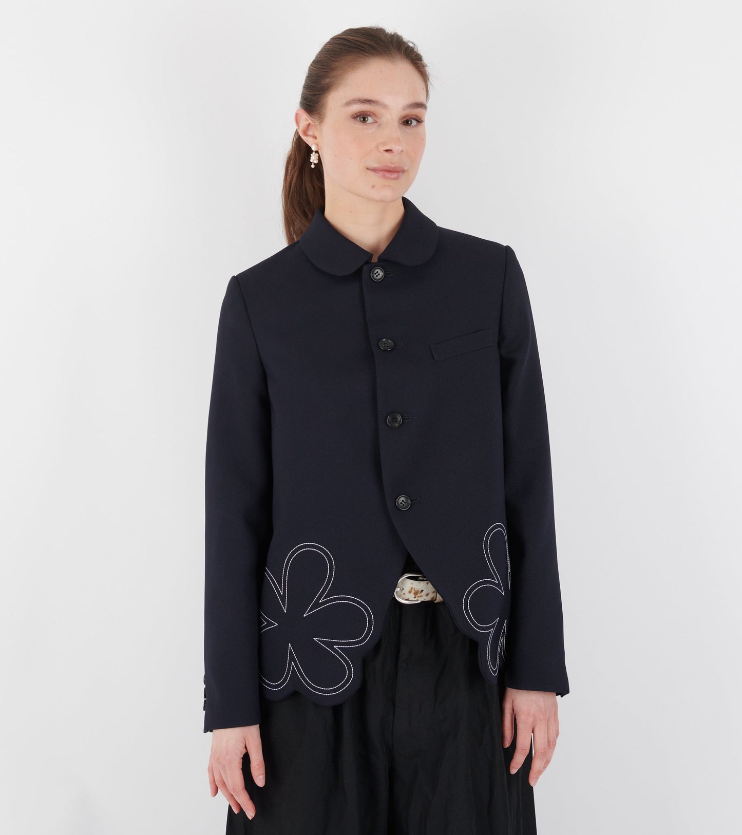 Flower Blazer Navy