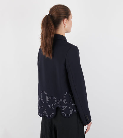Flower Blazer Navy