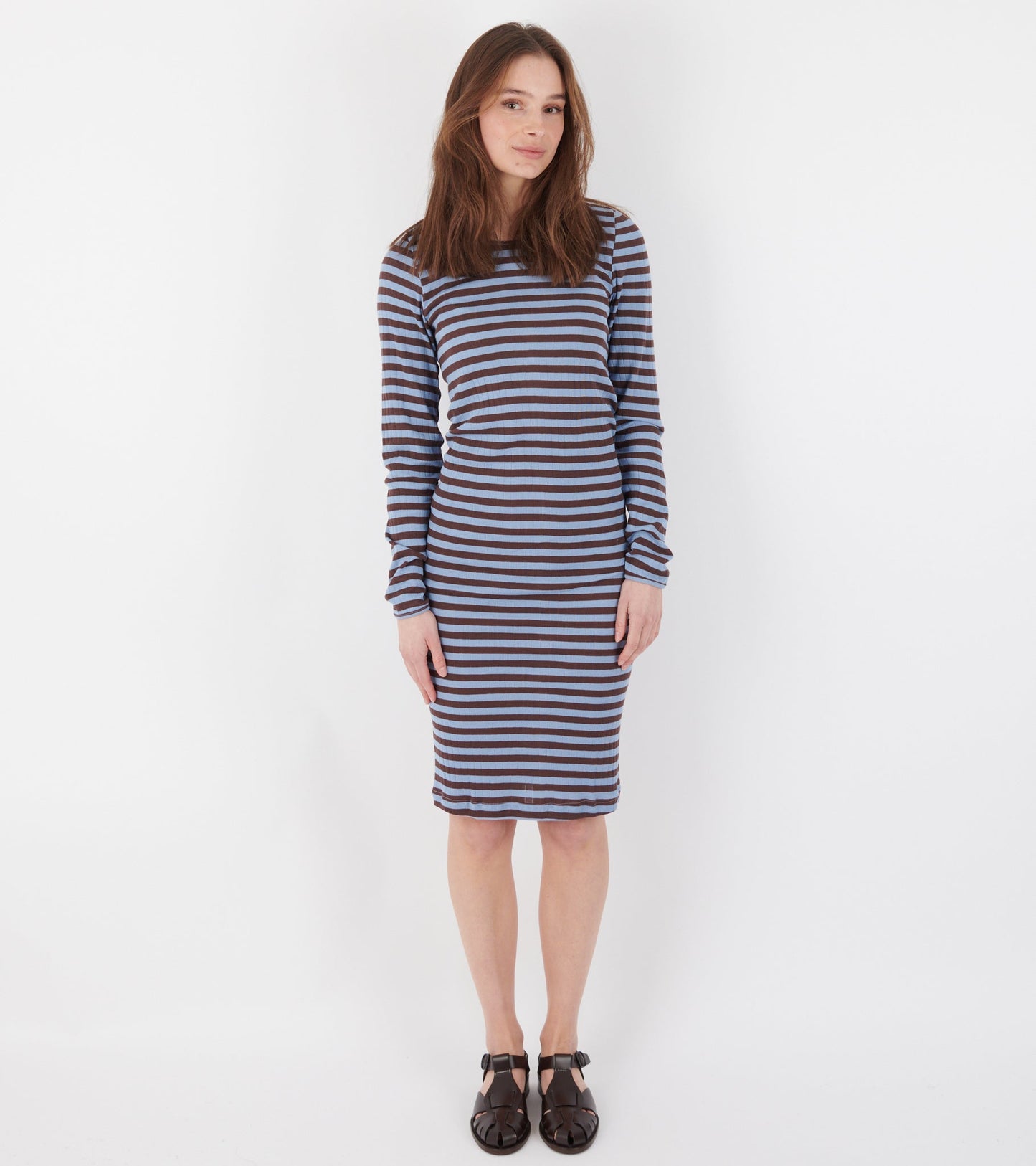 101 John Rib Dress Brown/Light Blue