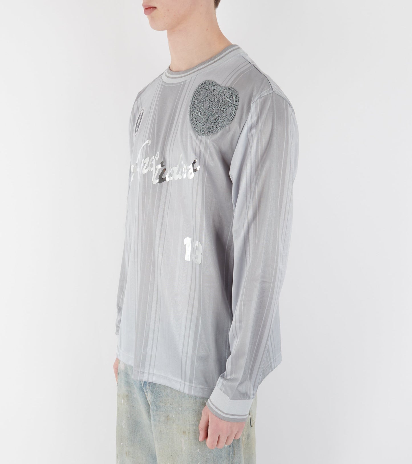 Logo Sports Jersey Top Grey