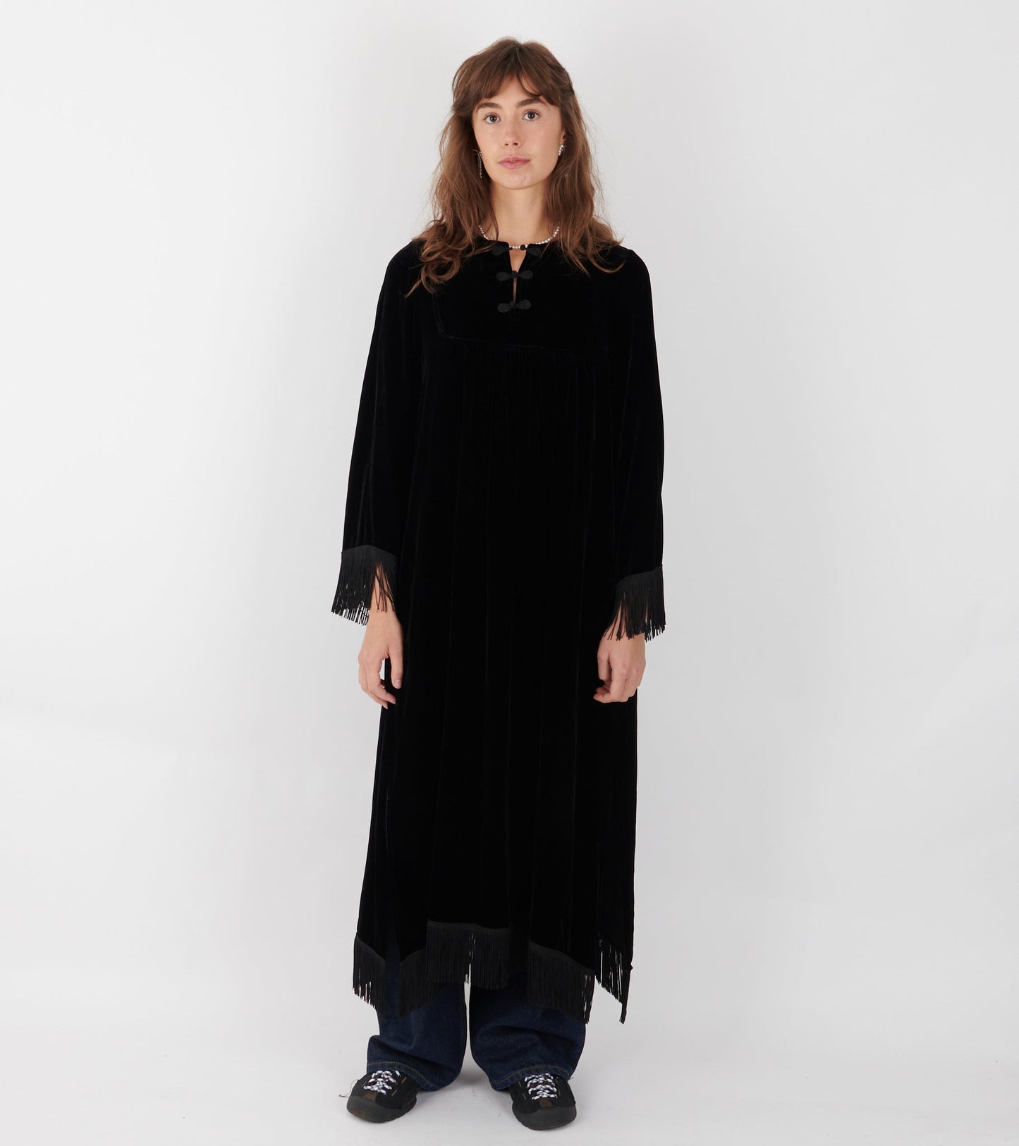 Carmen L/S Long Dress Black