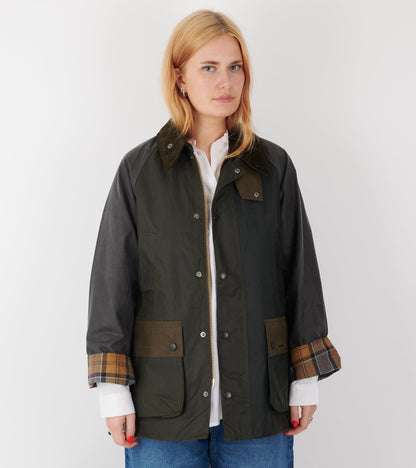 Barbour Patchwork OS Sage Bedale Wax Jacket
