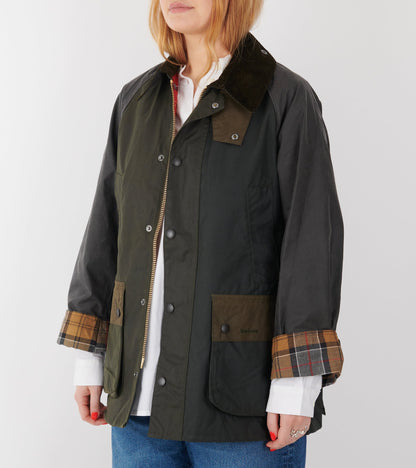 Barbour Patchwork OS Sage Bedale Wax Jacket