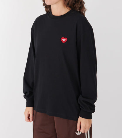 W L/S Heart Patch T-shirt Black