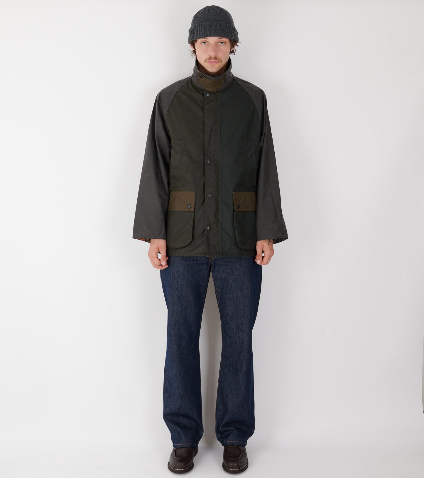 Barbour Patchwork OS Sage Bedale Wax Jacket