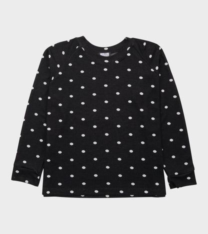 Jaquard Dot Sweat Black/Ecru